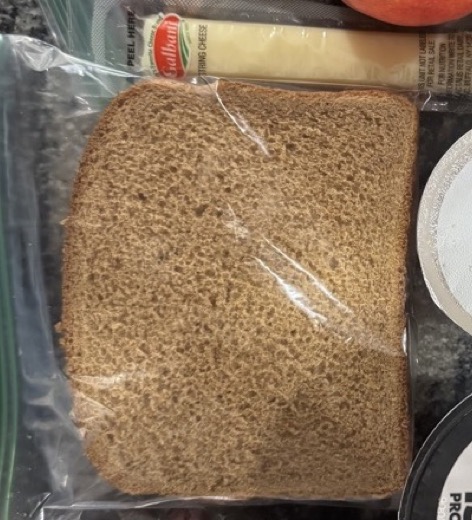 Close-up of the sandwich in the lunch pack